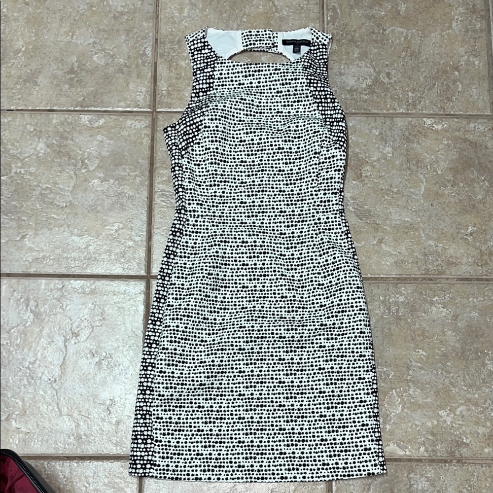 Banana Republic black and white dotted cocktail dress